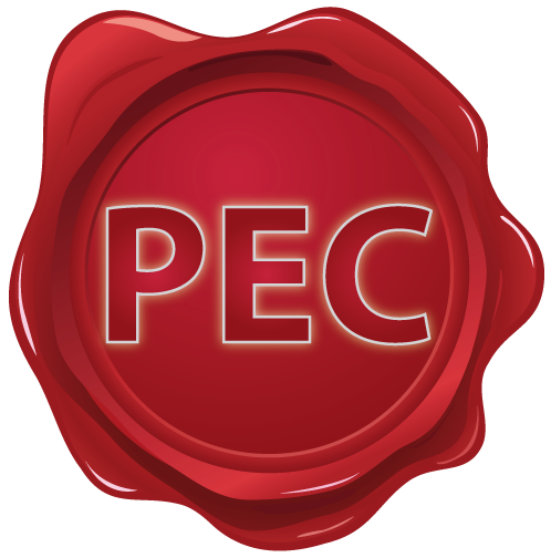 Logo della Pec che ricorda un sigillo di ceralacca