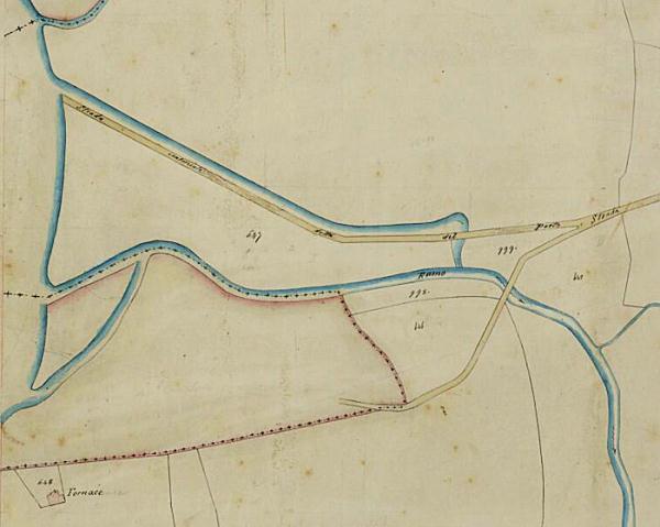 Estratto delle mappe catastali del 1868 con la "Strada del Porto"